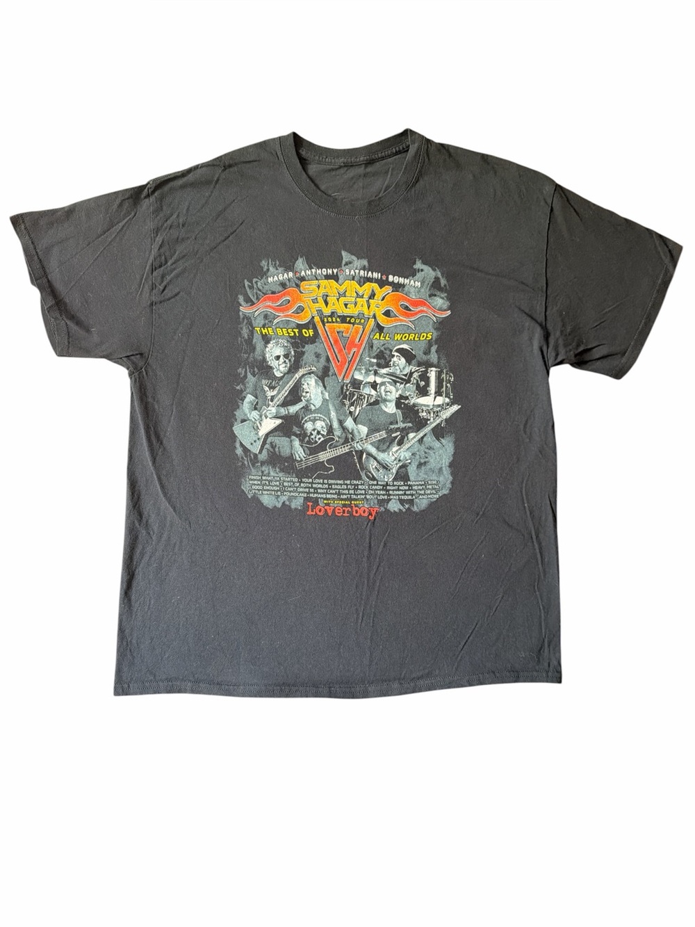Sammy Hagar Shirt Mens Small Black Best Of All Worlds 2024 Tour Loverboy Band XL